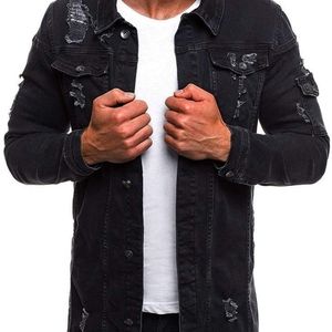 DISTRESSED DENIM BLACK JACKET